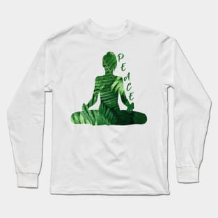 Yoga pose meditation - nature Long Sleeve T-Shirt